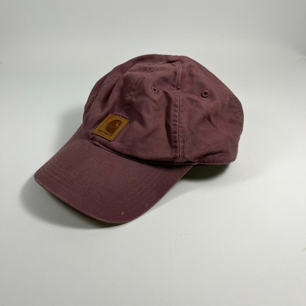 Carhartt Canvas Baseball Cap Maroon Workwear Casual One Size Adjustable